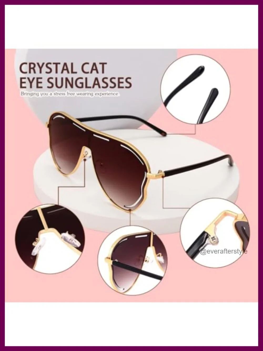 Oversize Rhinestone Sunglasses Non-Polarized UV Protected Square Frame